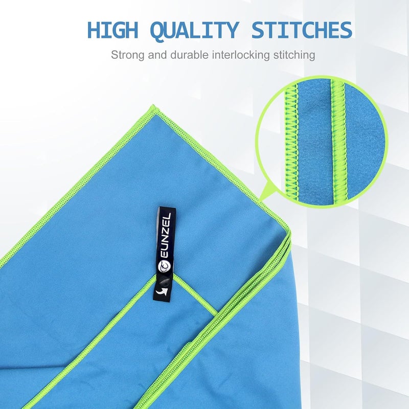 Eunzel Quick Dry Camping Towel, Microfiber Travel Towel 3 Size at 1 Pack,Fast Drying Towel Set for Camping, Beach, Gym, Sports, Yoga & Swimming Pool, Blue - Image 3